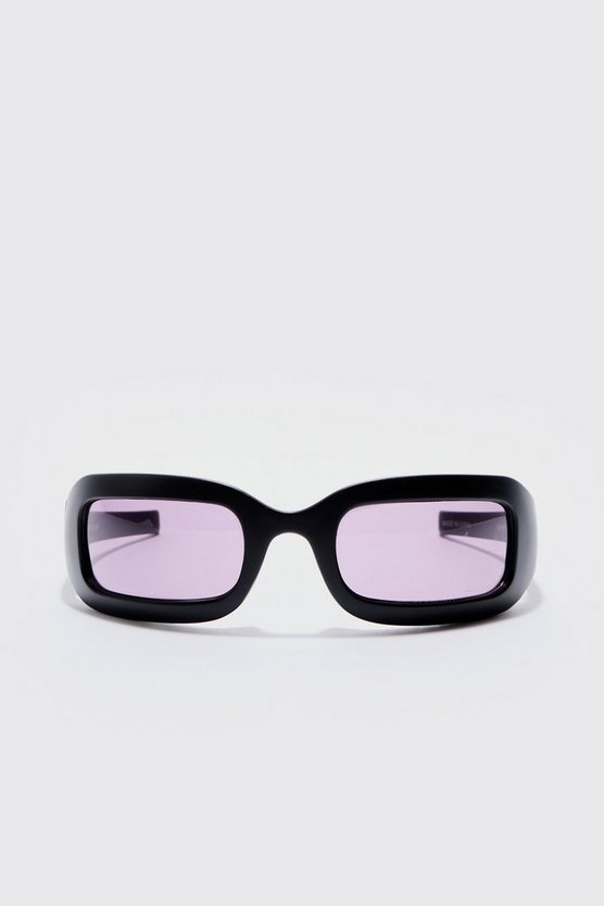 Klobige eckige Sonnenbrille in Schwarz