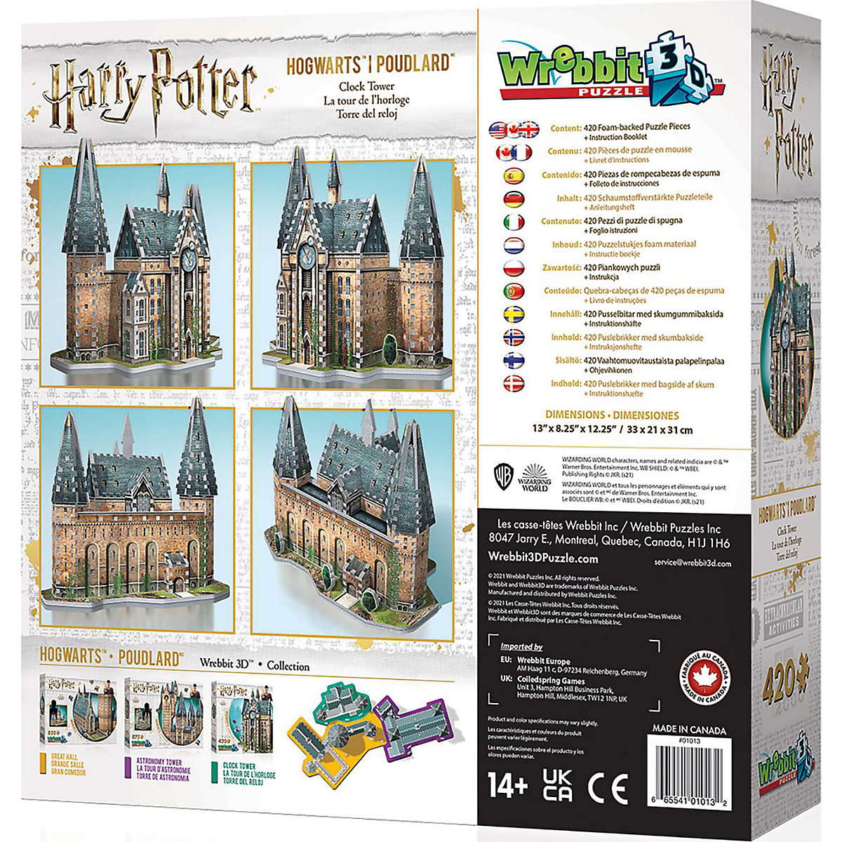 3D Puzzle Hogwarts Clocktower Harry Potter, 420 Teile