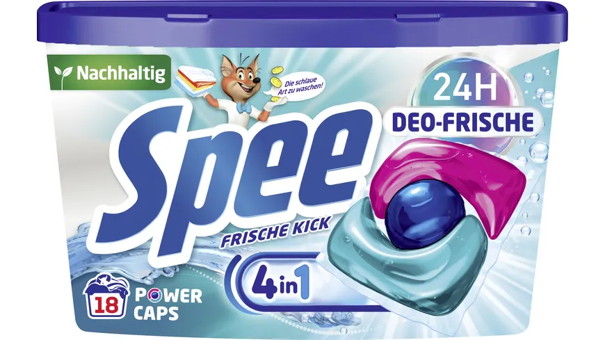 Spee Colorwaschmittel Power Caps Frische Kick 24H Deo-Frische 18WL 216 g