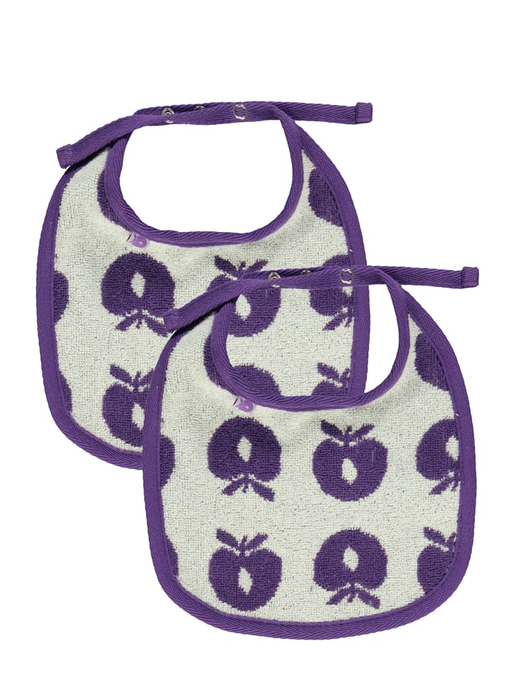 Småfolk Lätzchen 2 Packungen kleine Lätzchen mit Äpfeln in purple günstig kaufen onesize