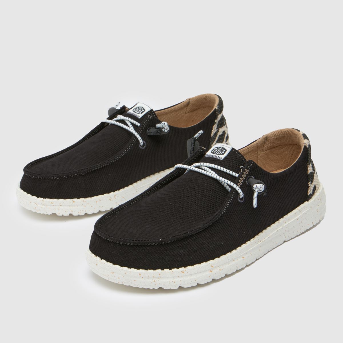 HEYDUDE – Wendy – Leopardfärgade sneakers i svart med flera färger