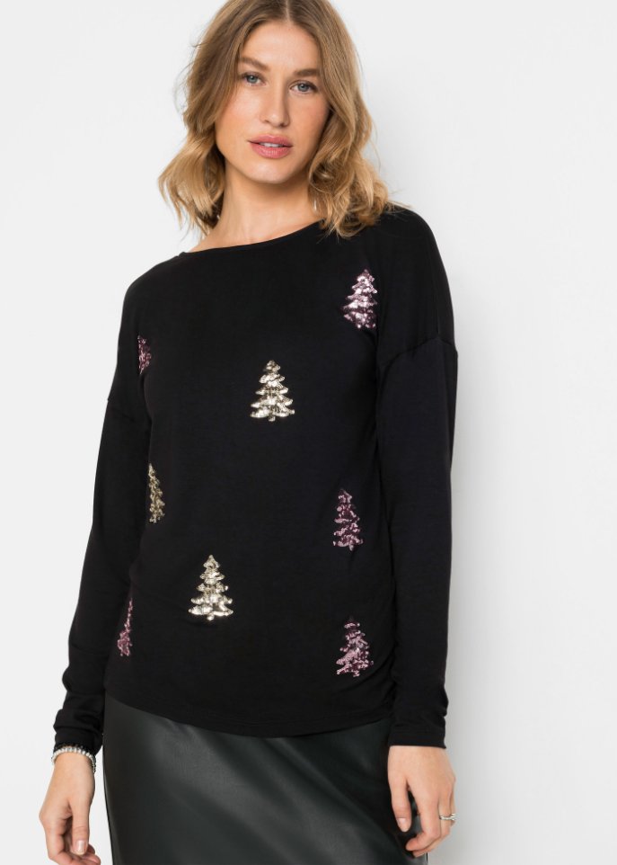 Oversize-Shirt mit Weihnachtsmotiv