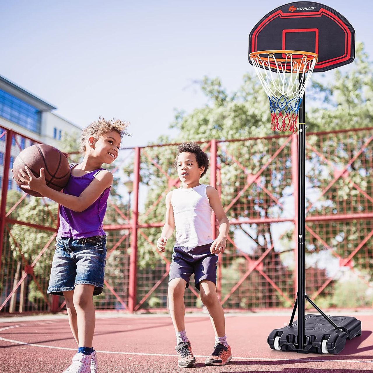 Costway Basketballständer 155-210cm höhenverstellbar