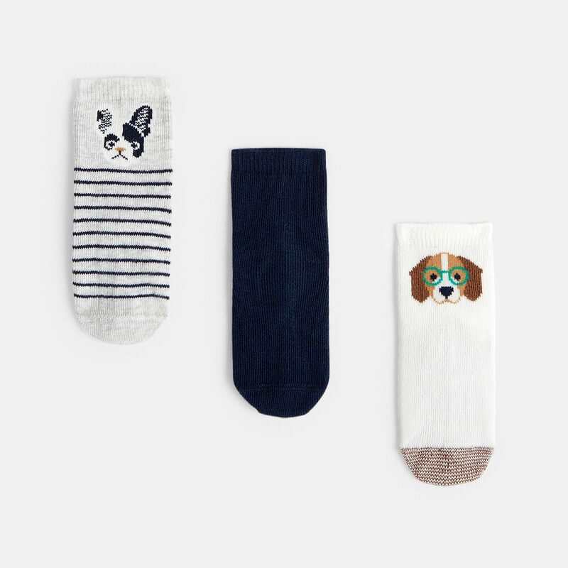 Chaussettes jacquard chiens (lot de 3)