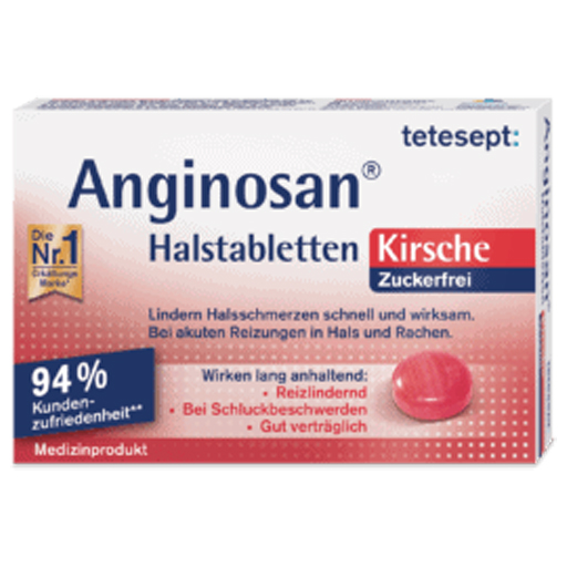 TETESEPT Anginosan Halstabletten zuckerfrei Kirsch  20 St  Lutschtabletten