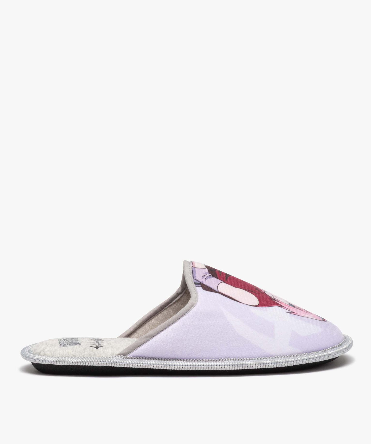 Chaussons femme mules en jersey imprimées - Naruto gris | GEMO