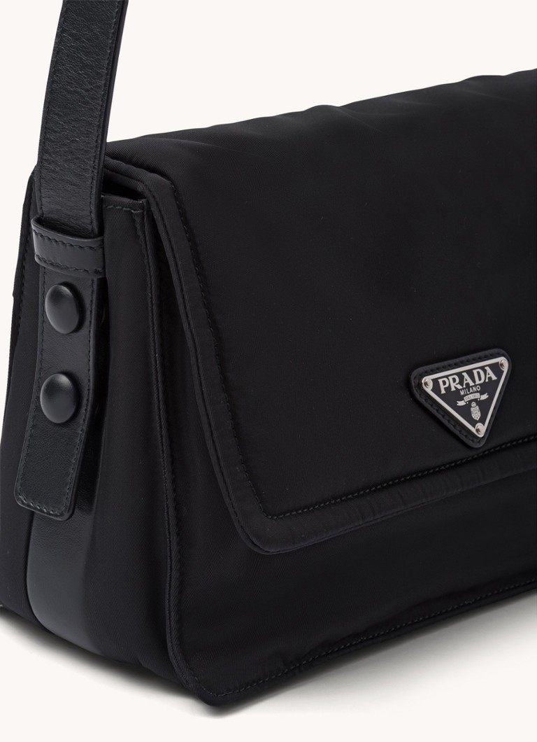 Prada maza Re-Nylon stepēta plecu soma ar ādas detaļām
