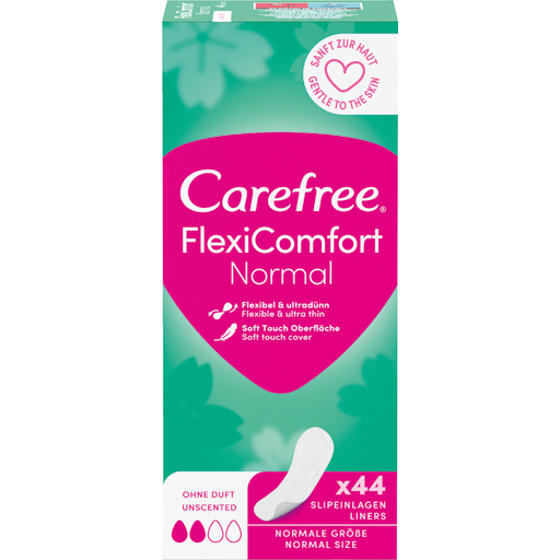 CAREFREE FlexiComfort Slipeinlagen Normal ohne Duft  44 St  Binden