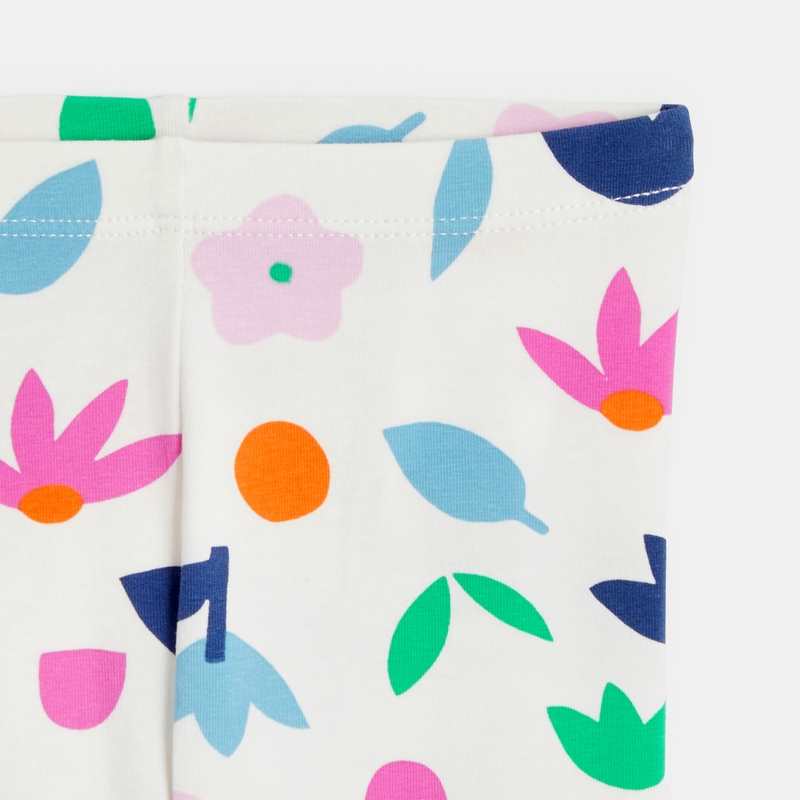 Legging bébé fille inspiration papier découpé fleuri blanc Catimini