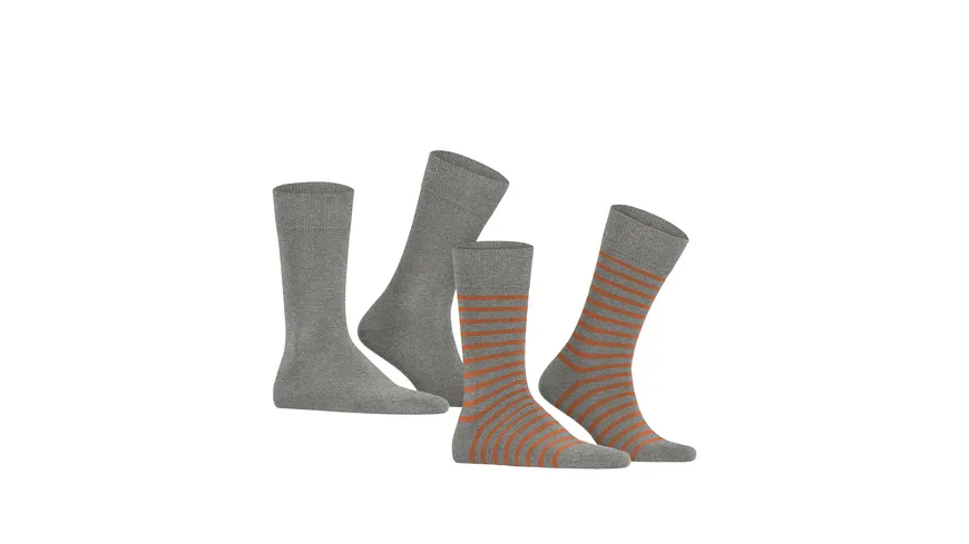 ESPRIT Herren Socken Fine Stripe 2er Pack grau