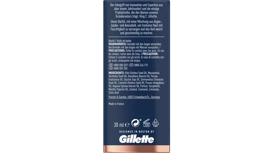 Gillette Bartpflege King C. Bartöl 30ml 30 ml