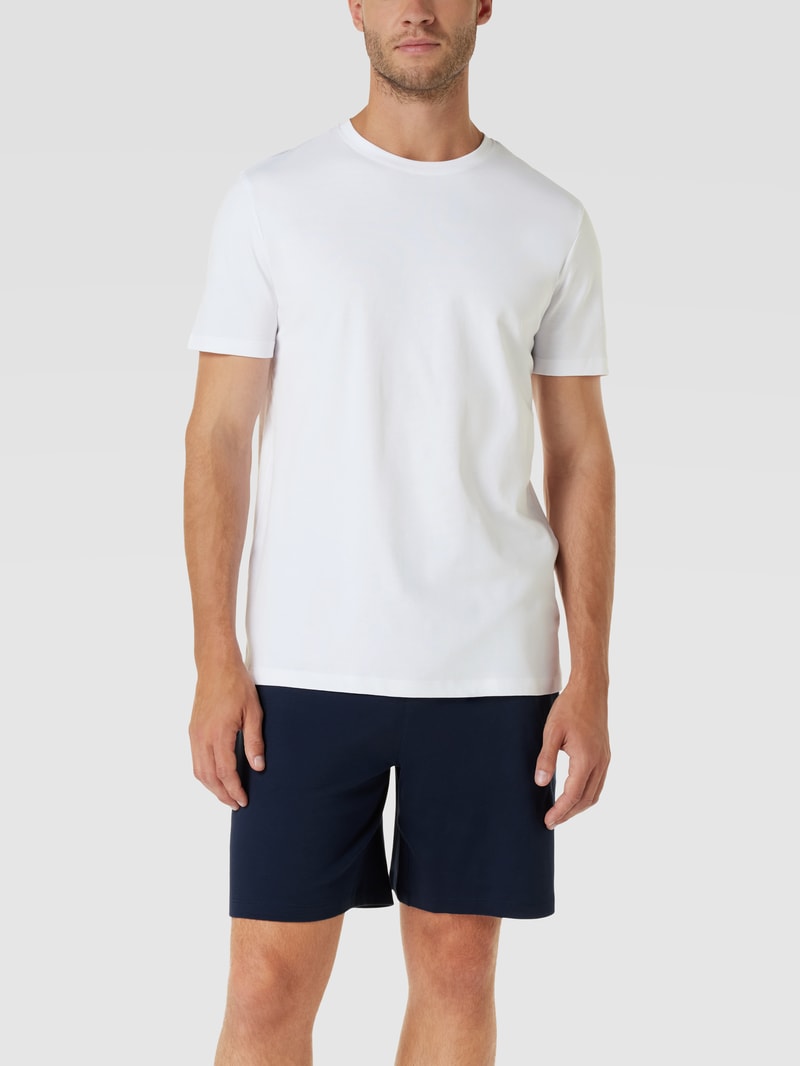 Pyjama mit Rundhalsausschnitt in marineblau