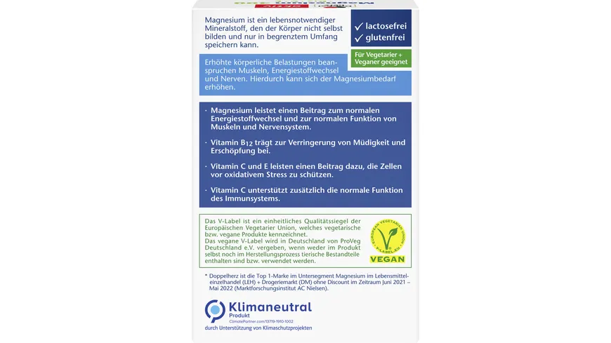 Doppelherz Magnesium 400 + B12 + C + E 30 Tabletten
