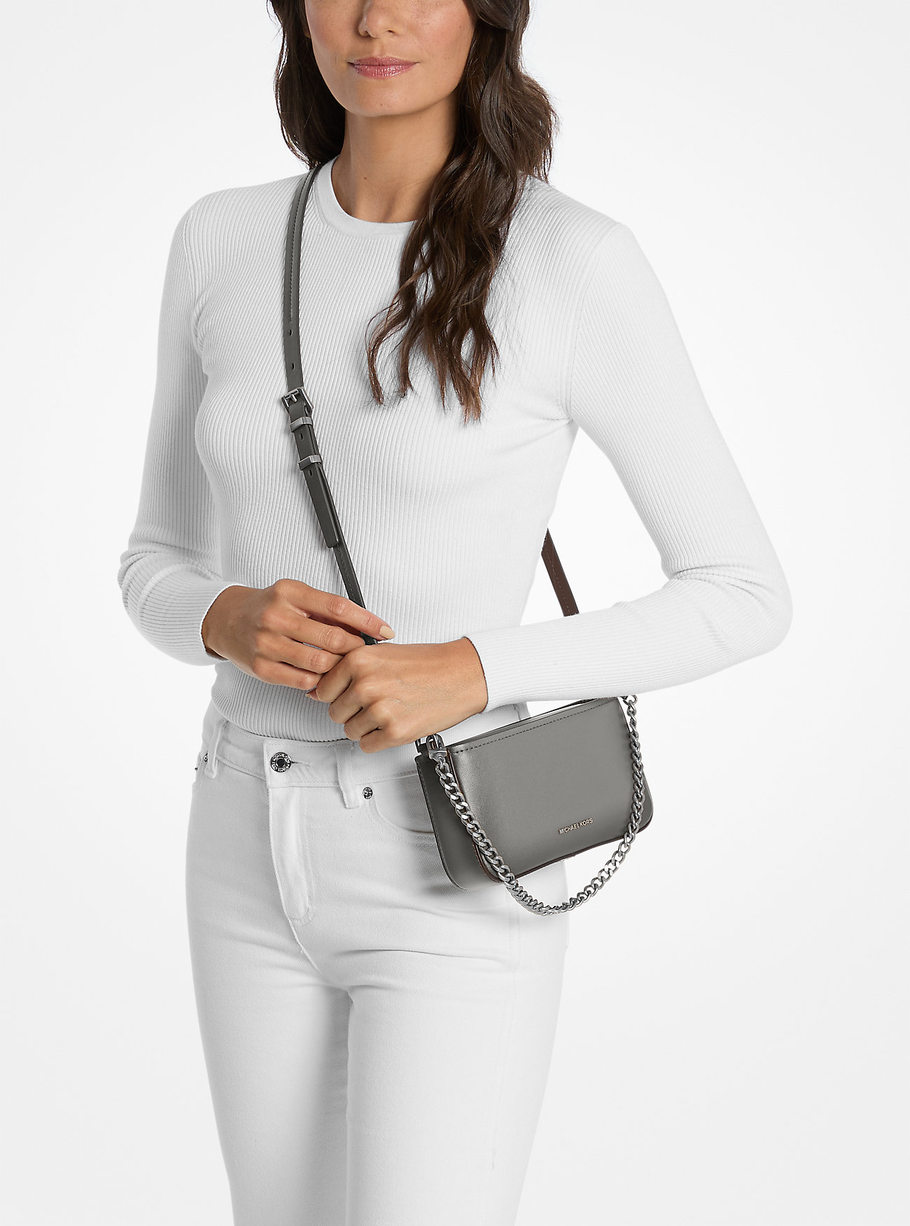 Borsa a tracolla convertibile Bryant Small in pelle brunita - STORM