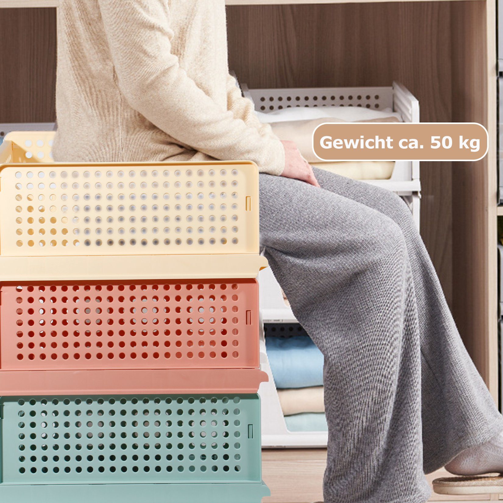 GREELUE Aufbewahrungsbox Schrank Organizer Kleiderschrank 3 Stück, Faltbare Aufbewahrungsbox, Ordnungssystem für Schubladen, Schließfächer, Kleiderschränke