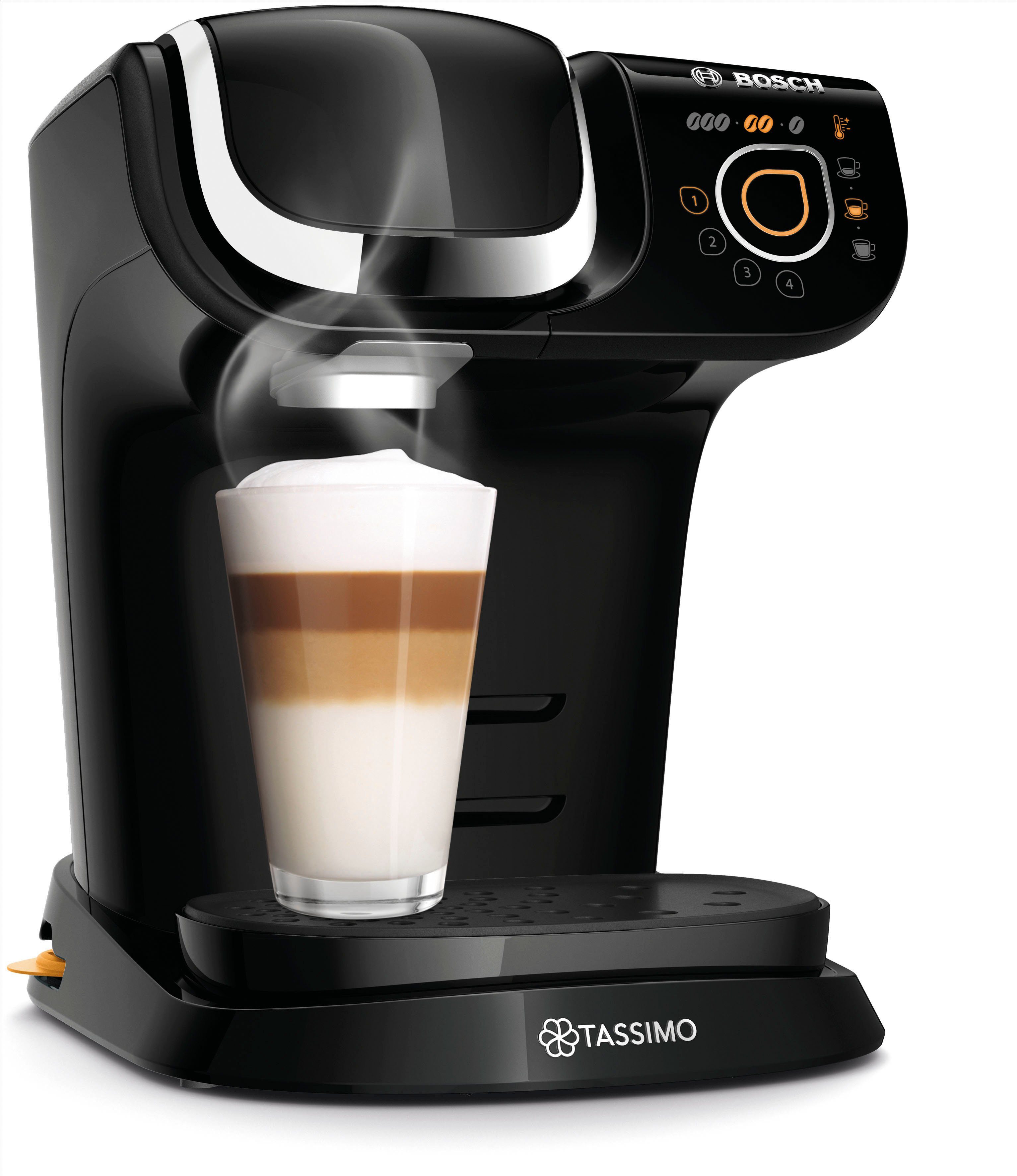 TASSIMO Kapselmaschine My Way 2 TAS6502, inkl. 2 TASSIMO Latte-Macchiato-Gläser by WMF Wert: UVP € 9,99