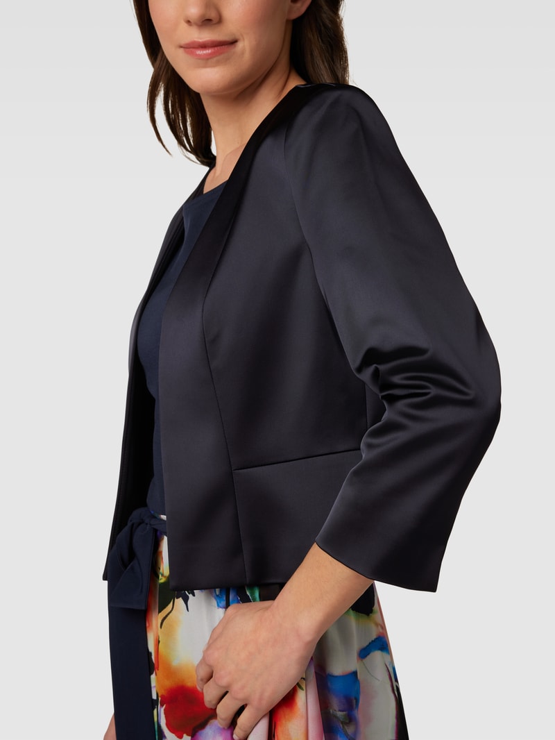 Blazer mit Schalkragen in marineblau meliert