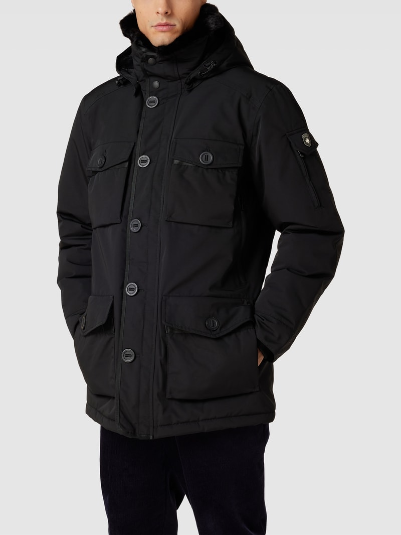 Jacke mit herausnehmbarer Kapuze Modell 'DISCOVERY' in schwarz