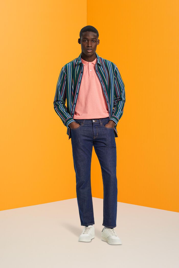 Pikee-Poloshirt mit Streifendetails