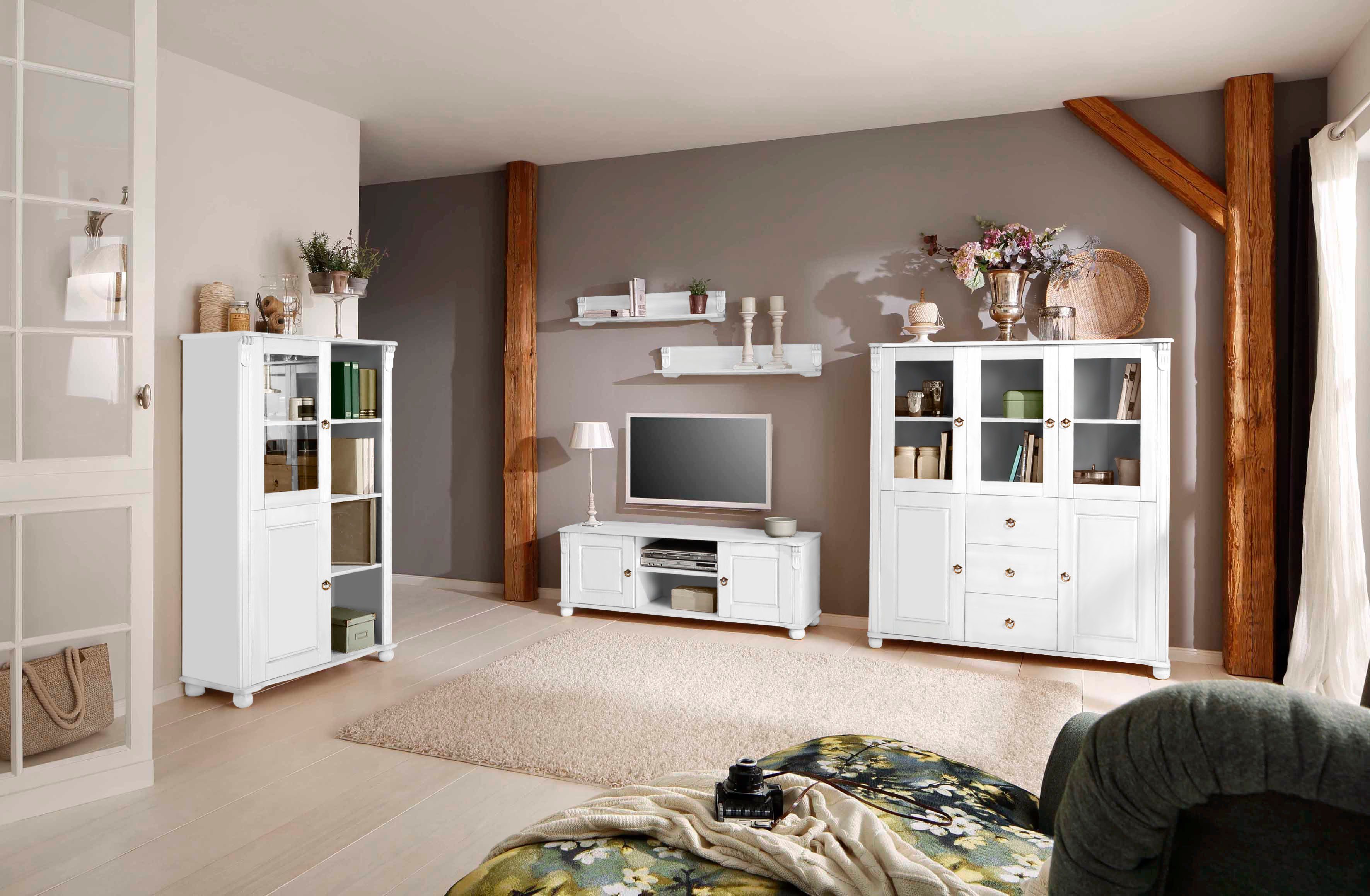Home affaire Highboard Ferrera, im romantischen Landhausstil