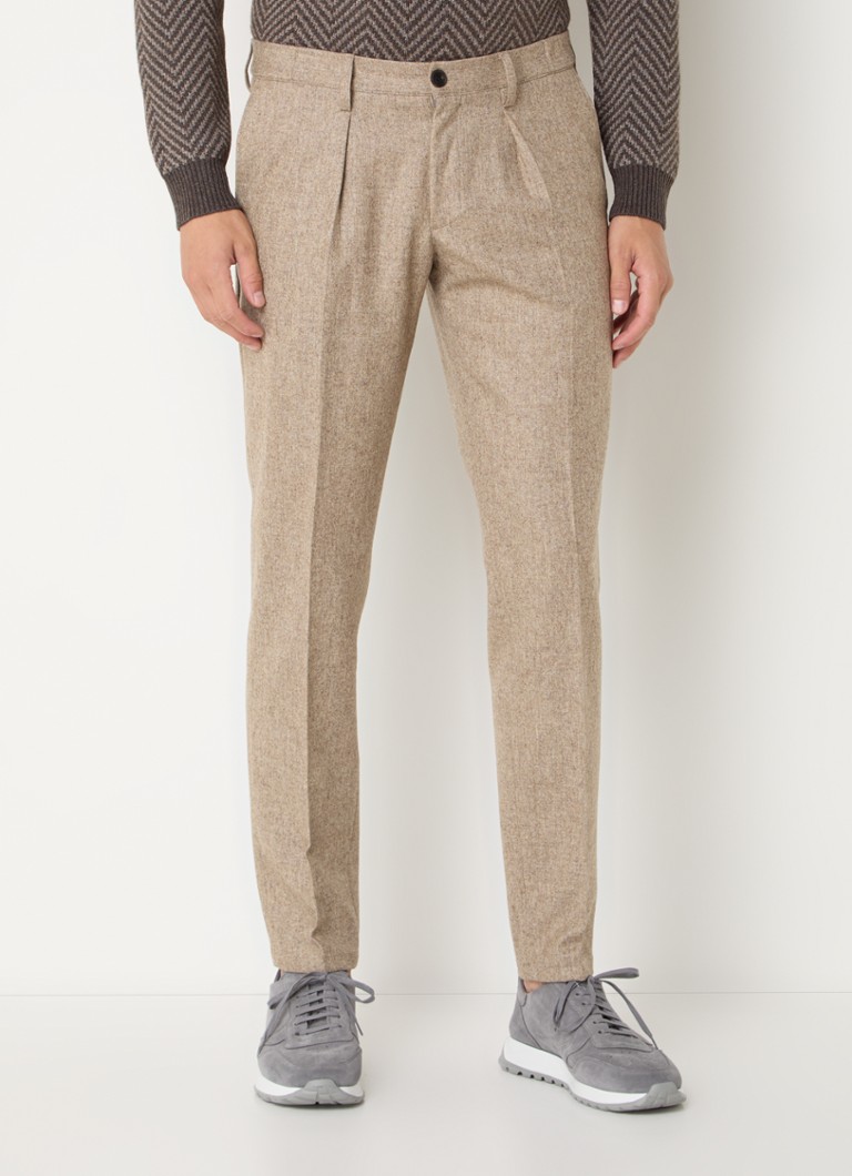 Profuomo Slim fit hlače od mješavine vune s bočnim džepovima