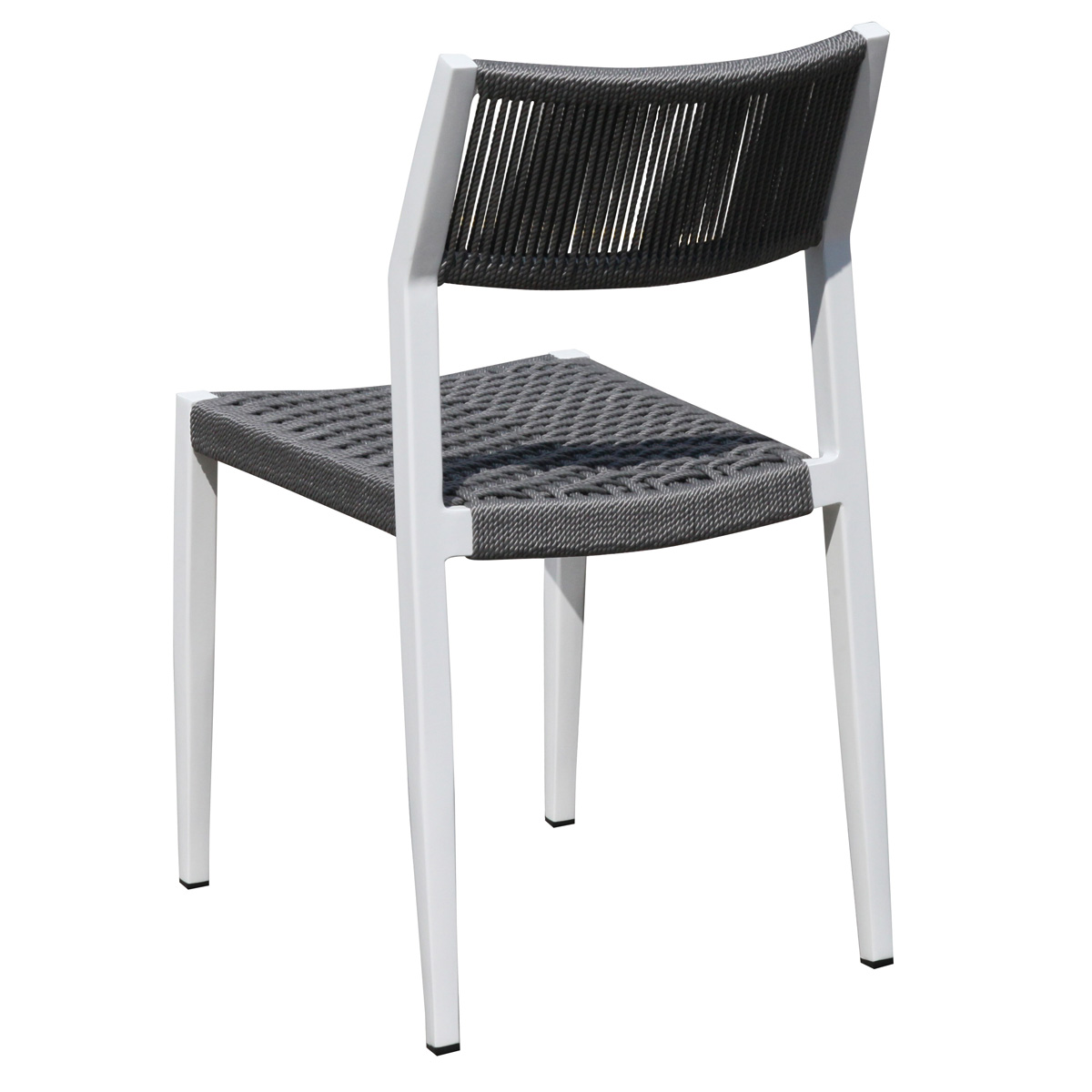 Grasekamp Stapelstuhl-Set Sol 4 teilig aus Aluminium - Weiß/Grau