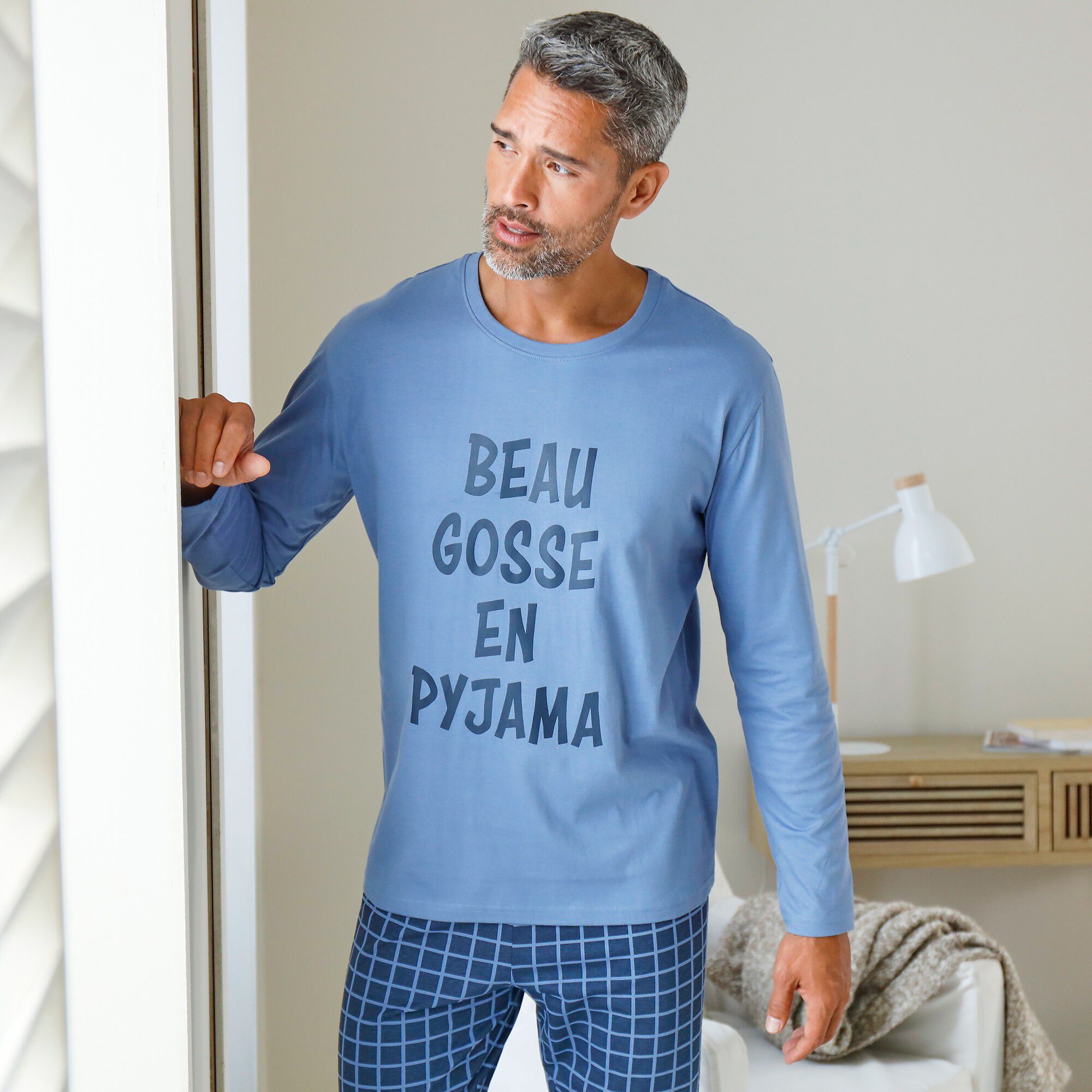 Pyjama col rond à message