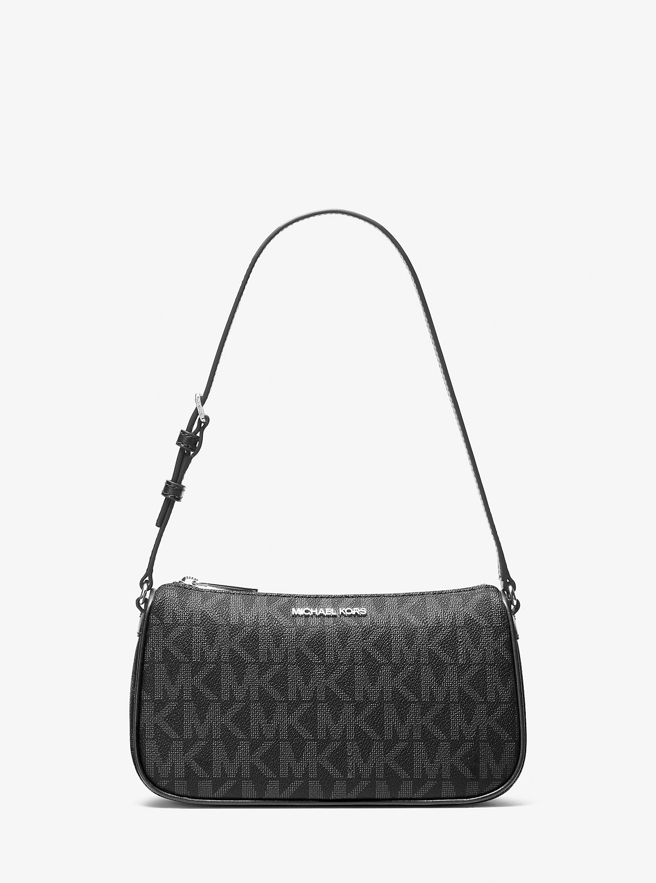 Jet Set Medium Signature Logo Pochette - BLACK