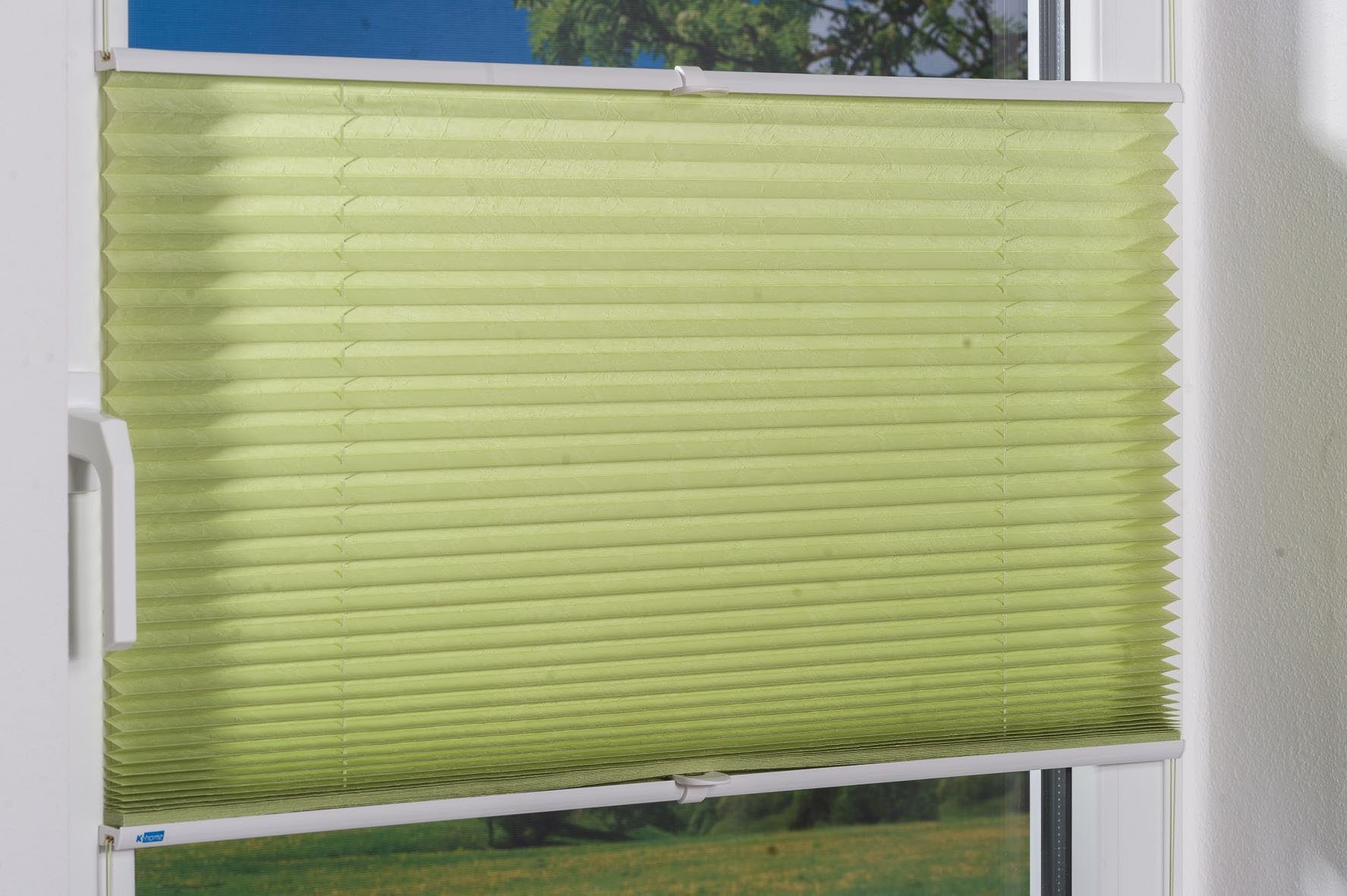 Plissee Klemmfix Pisa, K-HOME, Lichtschutz, ohne Bohren, verspannt, Klemmfix, Crushed-Optik