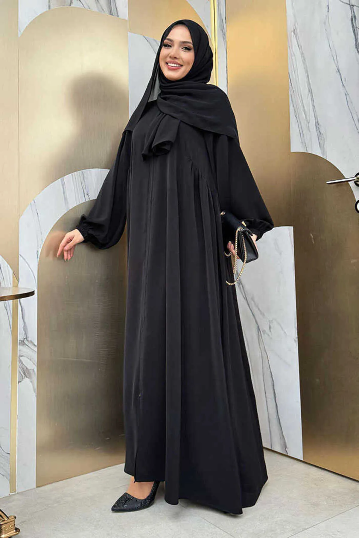 Bym Fashion  Cap & Abaya - Schwarz - Basic