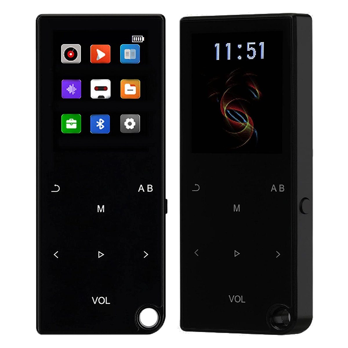JedBesetzt MP3 Player Bluetooth 5.0 mit 1,8 Zoll TFT Farbbildschirm, Touch-Tasten MP3-Player