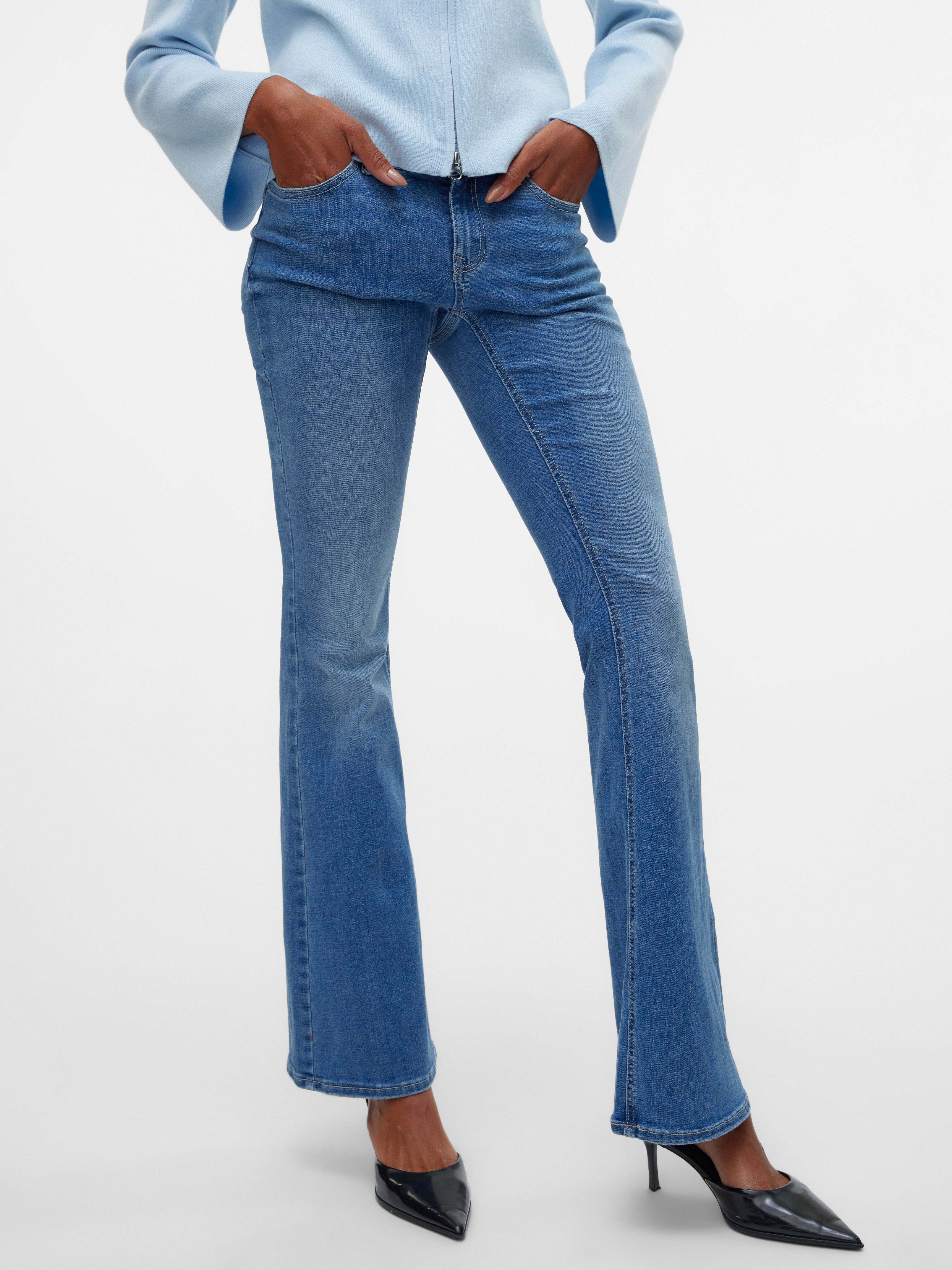 VMSIGI Niedrige Taille Ausgestellt Jeans
