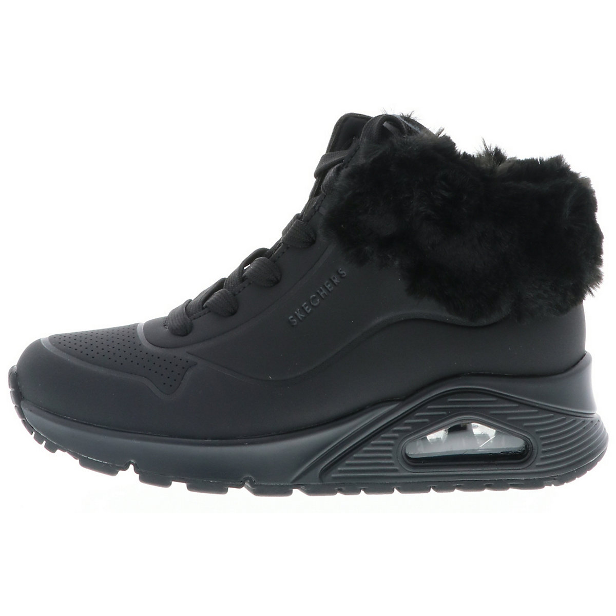 310539L/BBK Uno-Fall Air Kinder Mädchen Damen Sneaker Turnschuhe Kunstfell schwarz