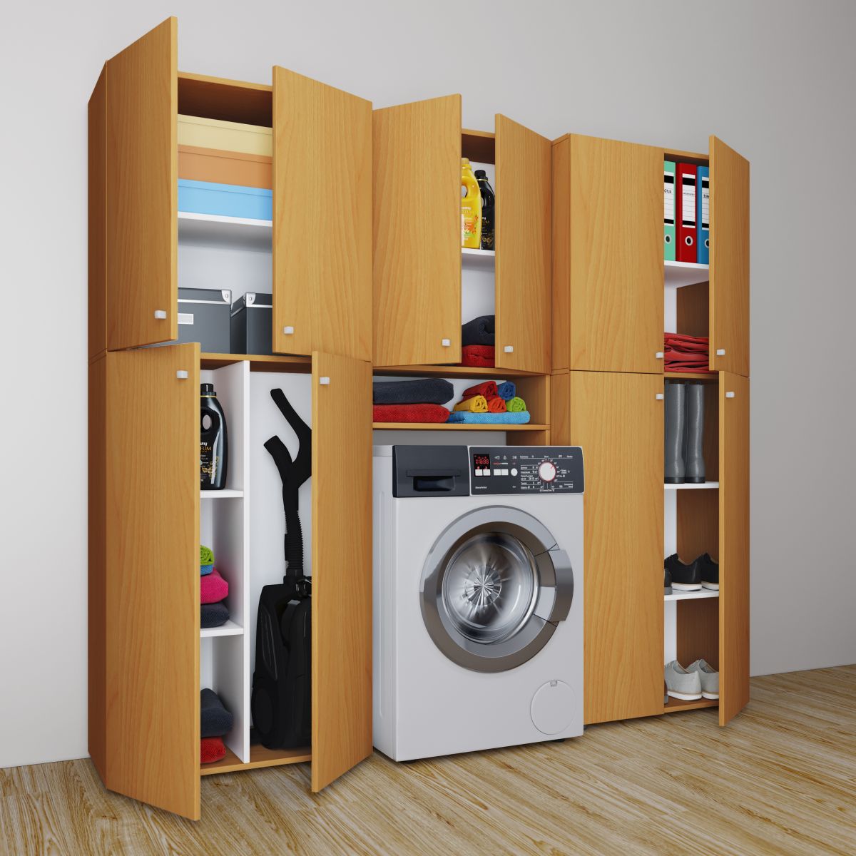 VCM my bath Waschmaschinenschrank Lona / Buche