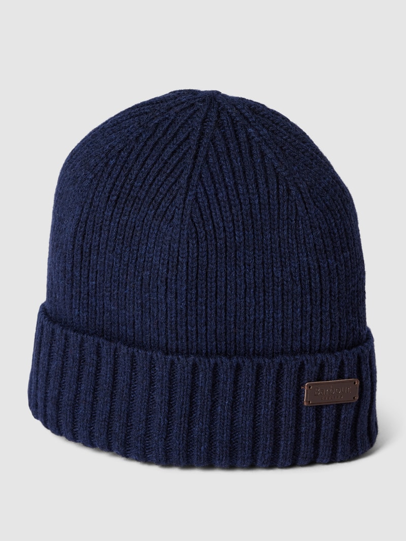 Mütze mit Label-Detail Modell 'Carlton' in marineblau
