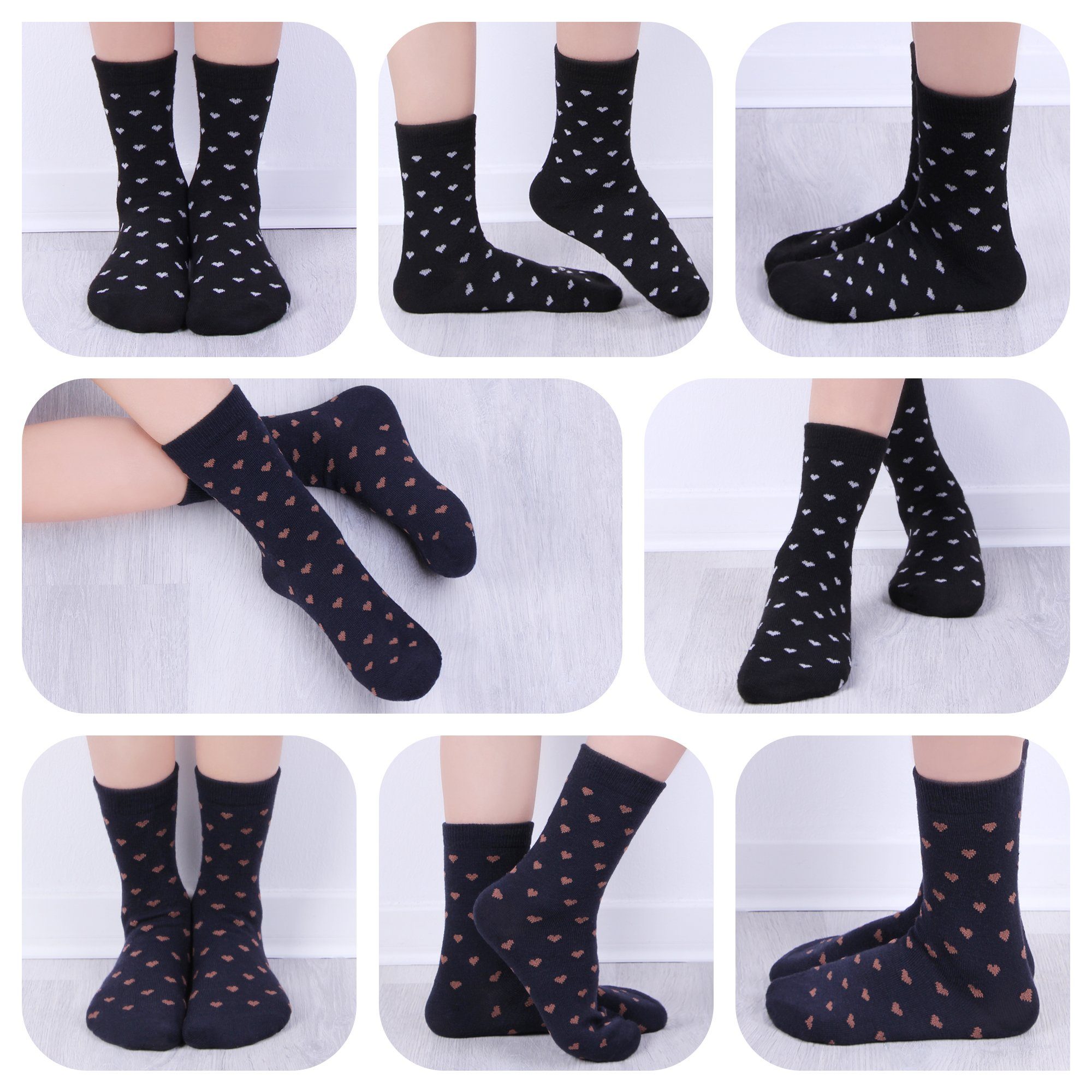 L&K-II Langsocken 2803-2809 (Beutel, 10/12 Paar) Mädchen Socken aus Baumwolle