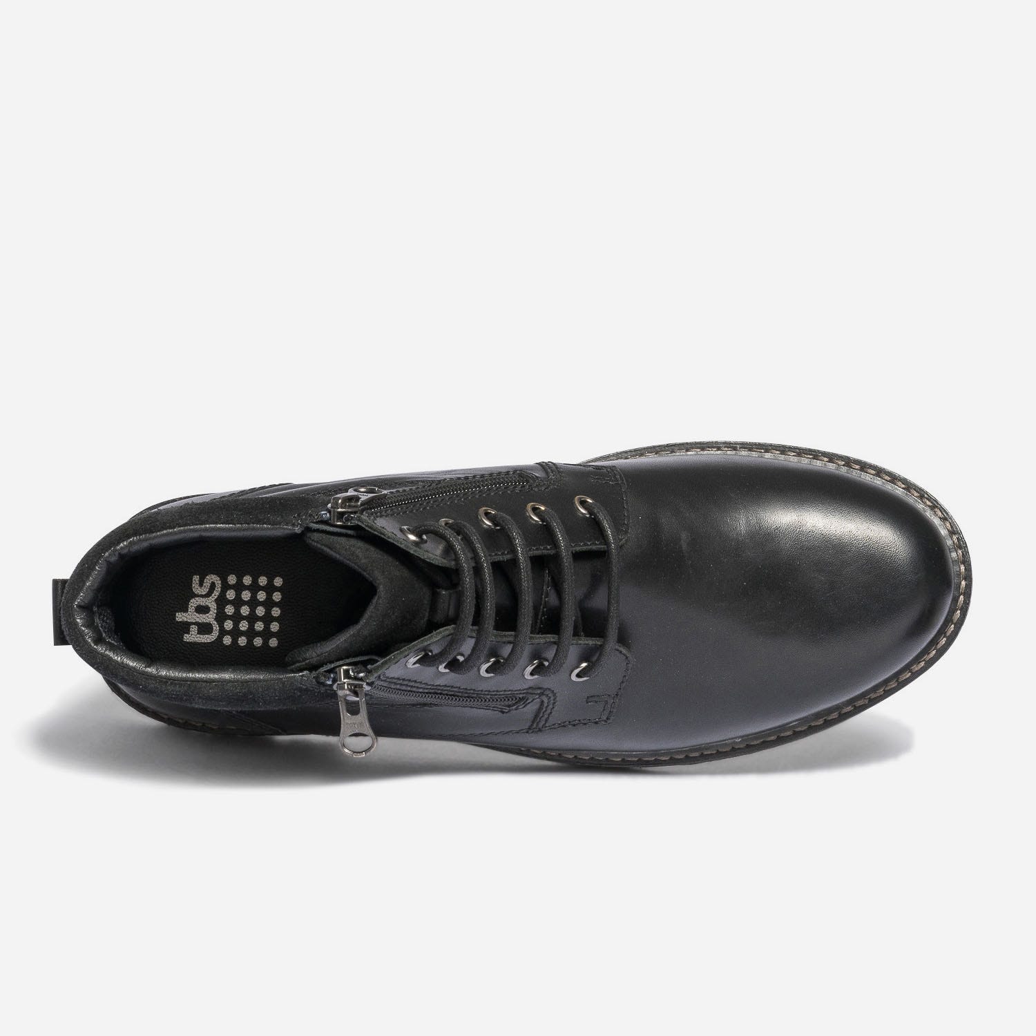 Boots à lacet TBS noir en cuir