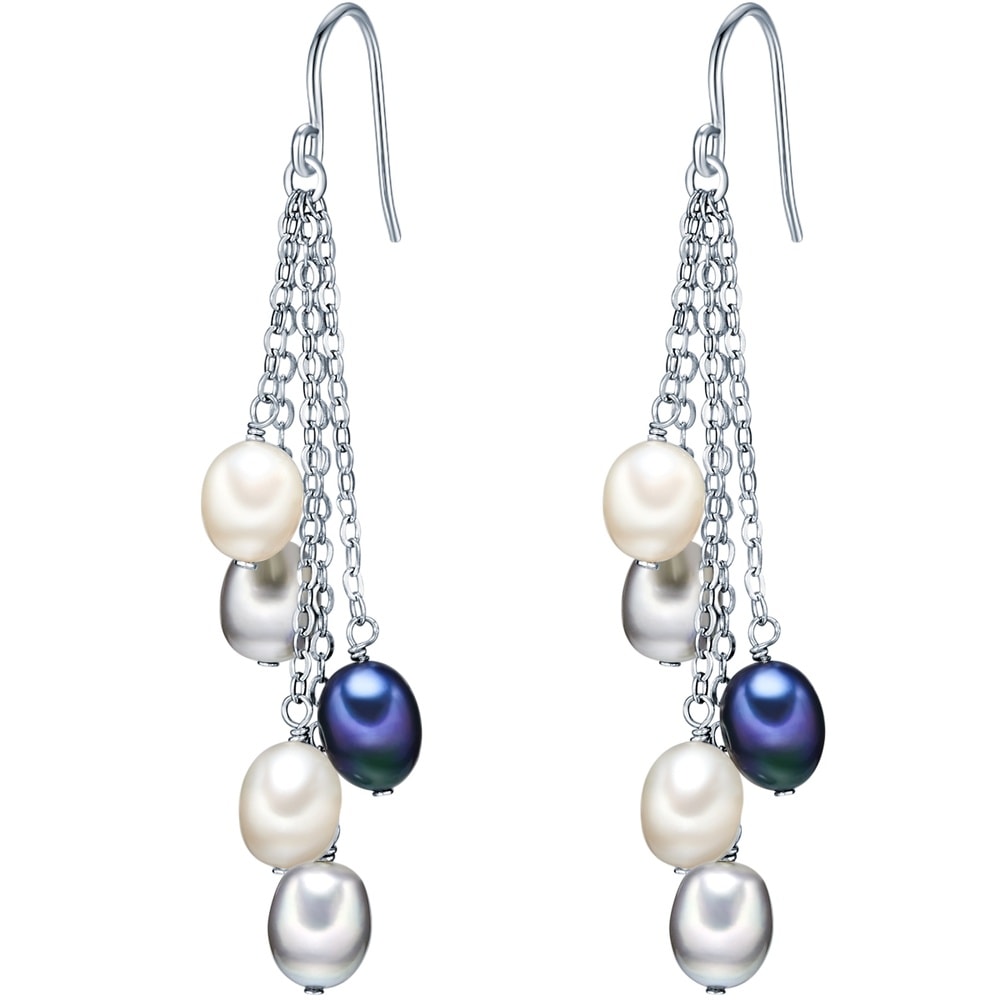 Valero Pearls Boucles d'oreille en perle Argent sterling Perle de culture d'eau douce en Argent Boucles d'oreilles
