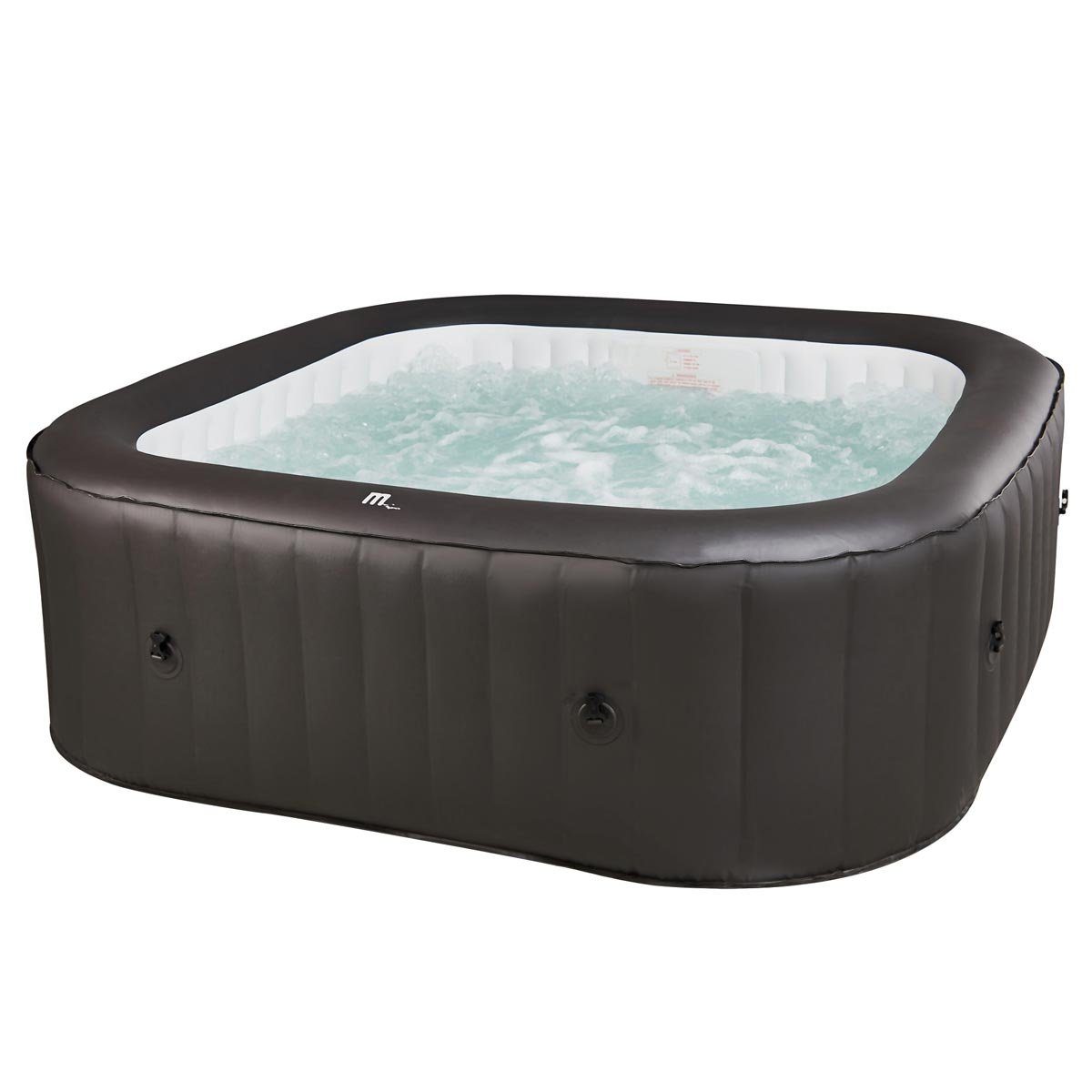 mSpa Whirlpool BRAST Whirlpool aufblasbar 'Vito' 6 Personen, (185x185x68cm, In- Outdoor Pool), inkl. Aufblasfunktion Abdeckung Timer Heizung