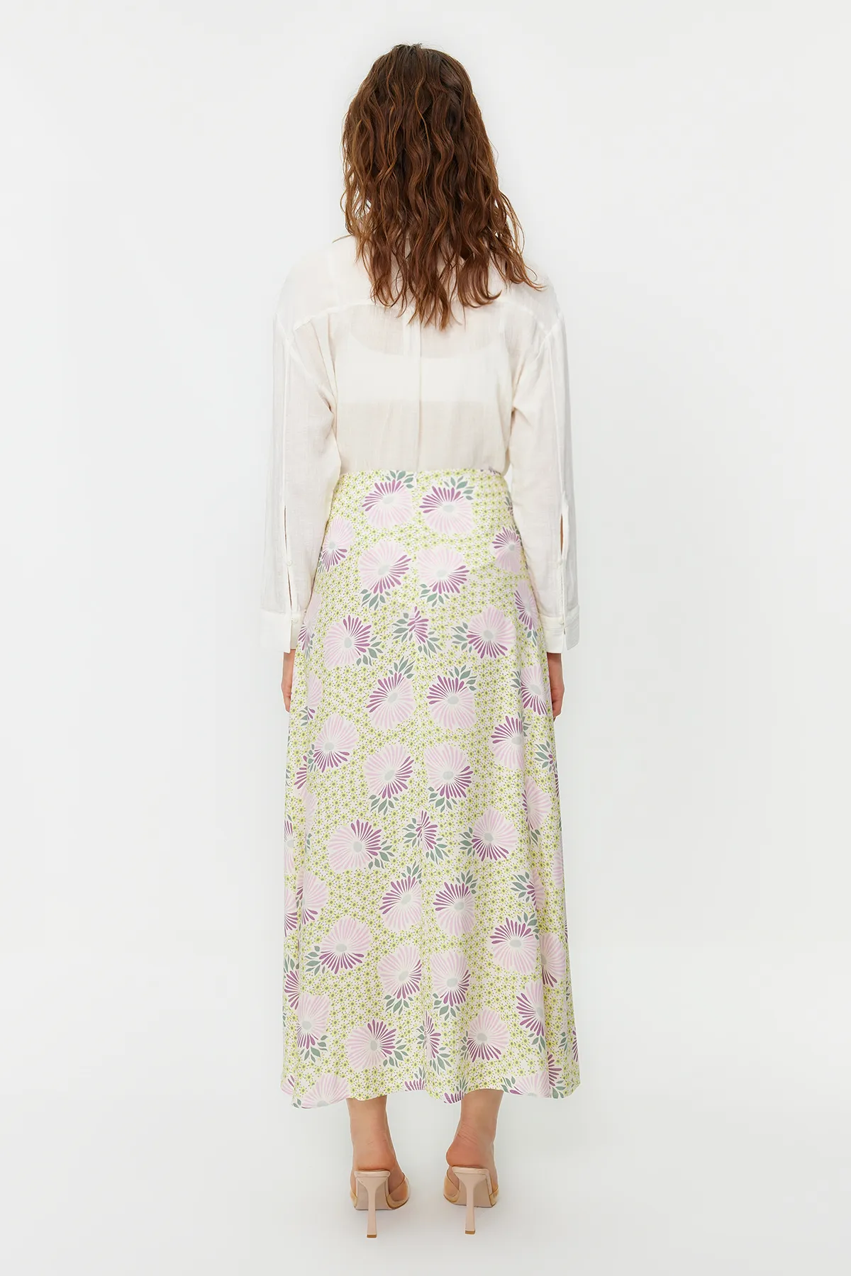 Trendyol Modest  A-Linien-Webrock mit Puderblumenmuster TCTSS22EE0006