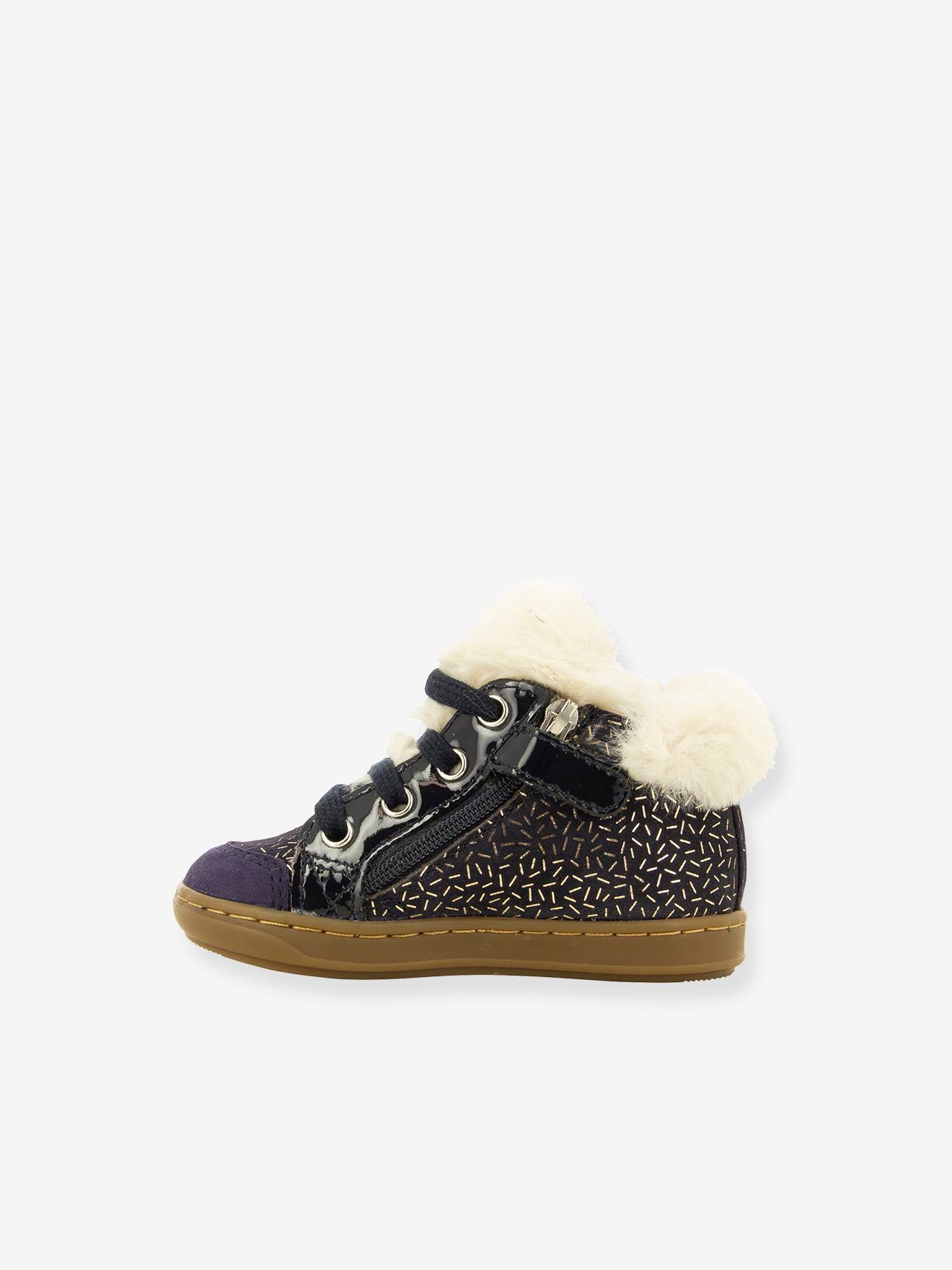 Bottines fourrées bébé Bouba Zip Hair Candy SHOO POM® marine