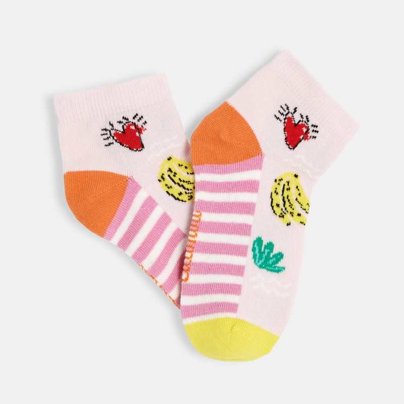 Chaussettes fille à motifs tropicaux roses Catimini