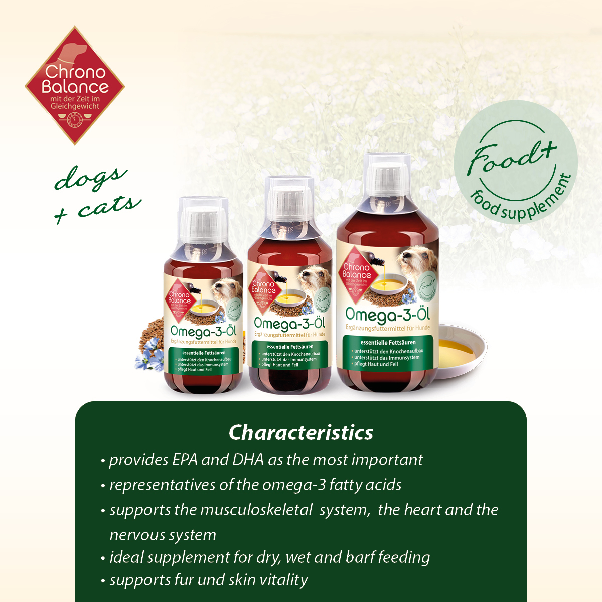 ChronoBalance Ergänzungsfutter & Aufzucht ChronoBalance natürliches Omega-3 Öl 500 ml