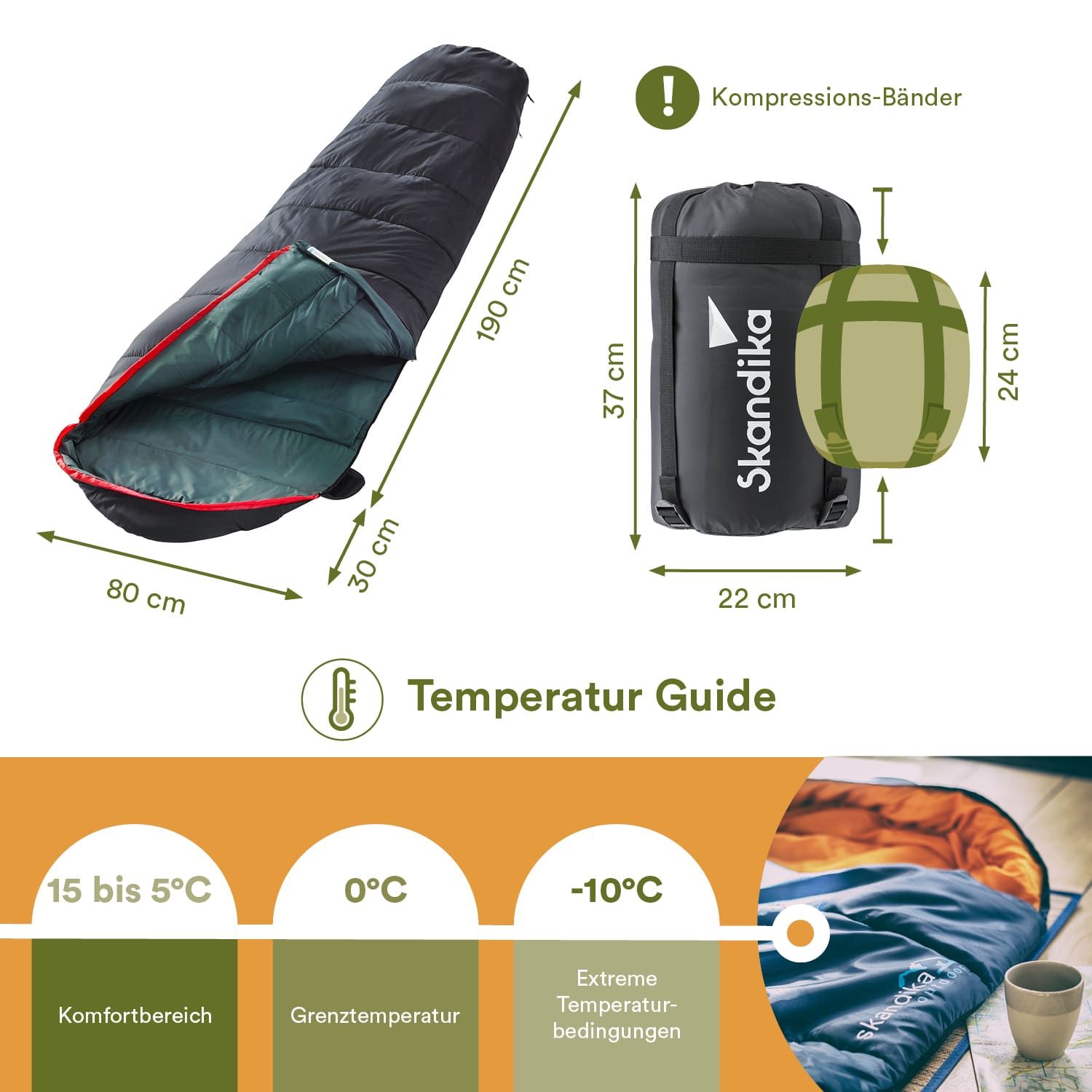 Skandika Alaska RV links Schlafsack