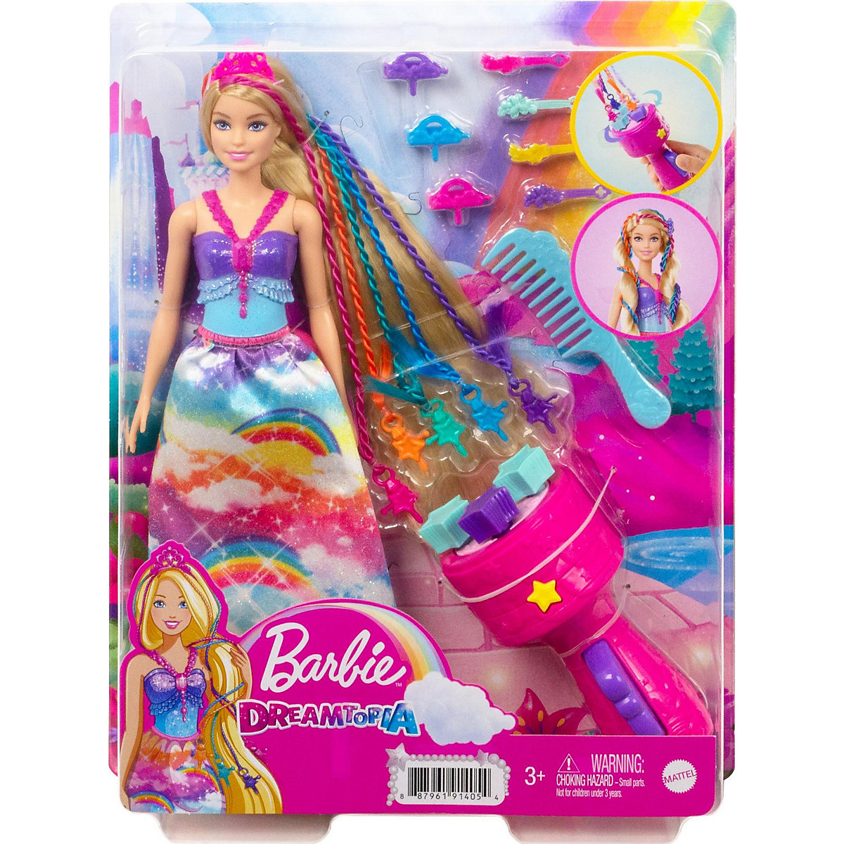 Barbie Dreamtopia Prinzessin Puppe inkl. Haare zum Flechten, Anziehpuppe