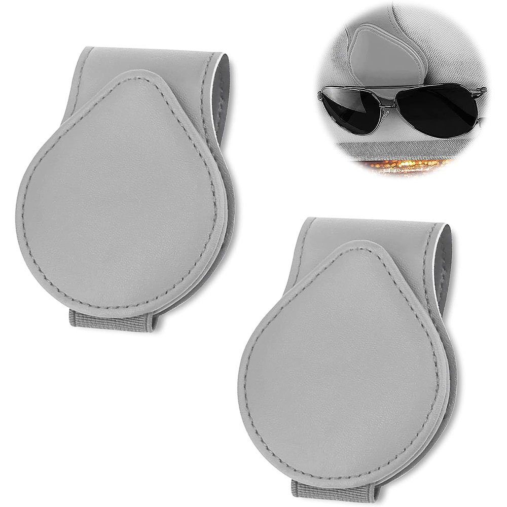 TUABUR Gläserhalter Auto-Brillen, Auto-Leder, 2er-Pack Sonnenblenden, Geschenke