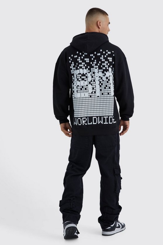 Oversize Hoodie mit Bm Pixel Print