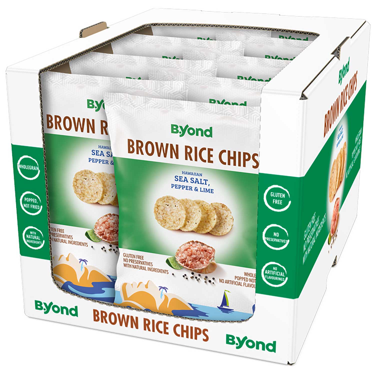 B.Yond Brown Rice Chips Hawaiian Sea Salt, Pepper & Lime 175g