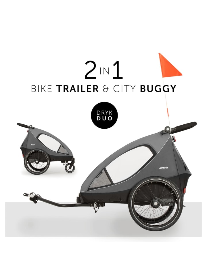 Hauck Hauck Dryk Duo / Fahrradanhänger - Farbe: Grey günstig kaufen onesize