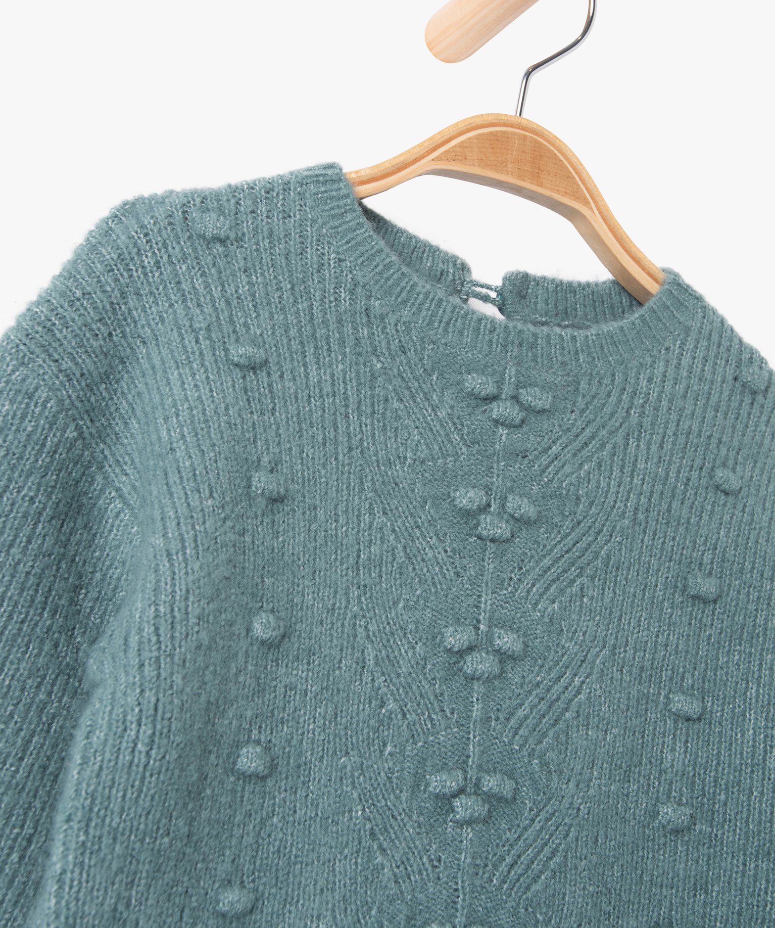 Robe pull en maille douce à relief bébé fille bleu | GEMO